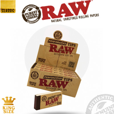 RAW Wide Perforated Filter Tips Full Box 50 Packs | Official RAW Tips