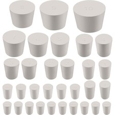 Rubber Bung Stopper Tapered Plug Solid Test Tubes Bungs Solid Hole Stopper White