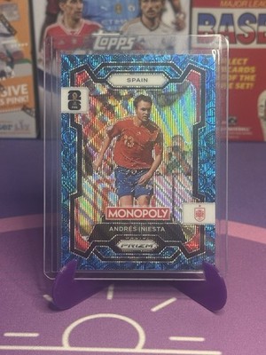 Panini Prizm Monopoly World Cup 2026 Andres Iniesta Spain Blue Wave Parallel