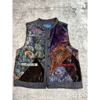 Vintage Sacred Threads Patchwork Vest One Size Boho Hippie Festival Art Teacher