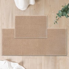 FRESHMINT Chenille Bathroom Rugs Sets 2 Piece 17"x24" 20"x47", NonSlip Bath M...