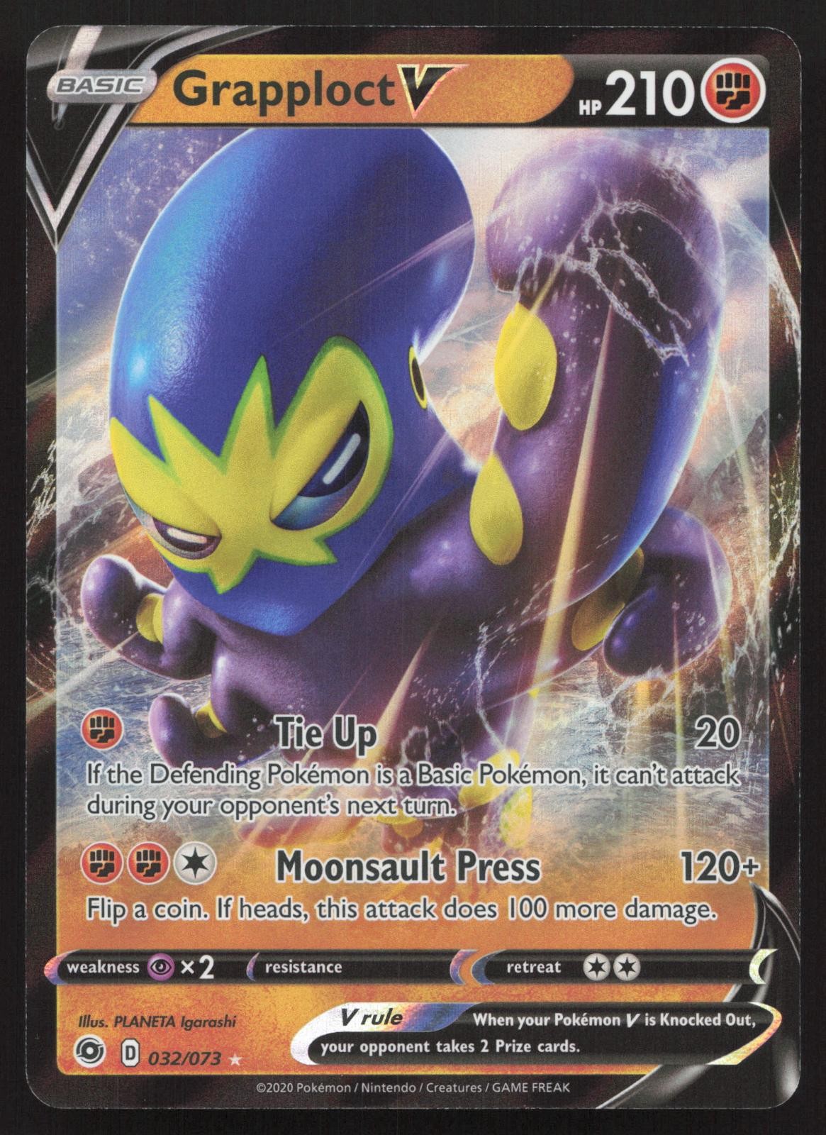 Grapploct V 032/073 Holo V Rare Champion's Path Pokemon NM
