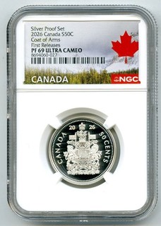 2026 CANADA 50 CENT .9999 SILVER PROOF NGC PF69 HALF DOLLAR FIRST RELEASES