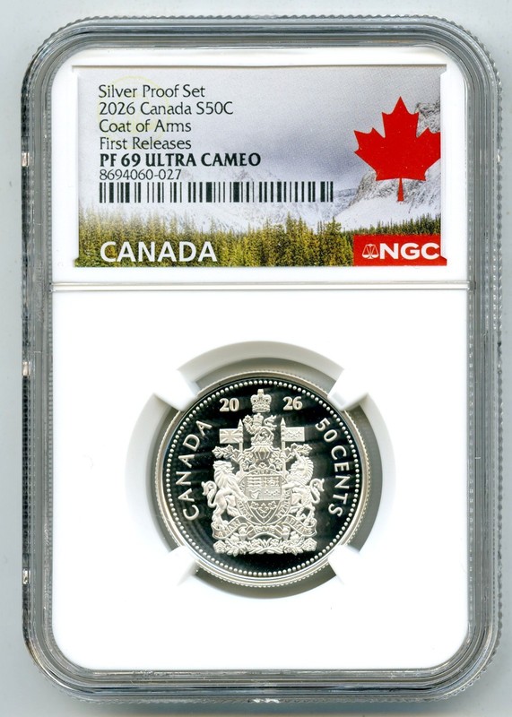 2026 CANADA 50 CENT .9999 SILVER PROOF NGC PF69 HALF DOLLAR FIRST RELEASES
