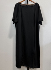 Torrid Blac Cupro Sleeve Bodycon Midi Dress Small Slit Size 4 (4X)