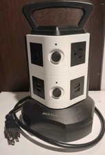 Power Strip Tower Surge Protector JACKYLED 6 Outlets, 4 USB Charging Station