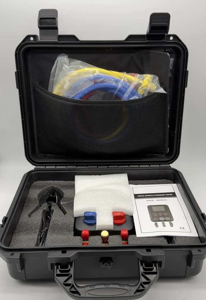 Digital Minifold Gauges HVAC, R22,R134A,R410,R502,R1234yf Vacuum Pressure 3 - Image 2 of 3