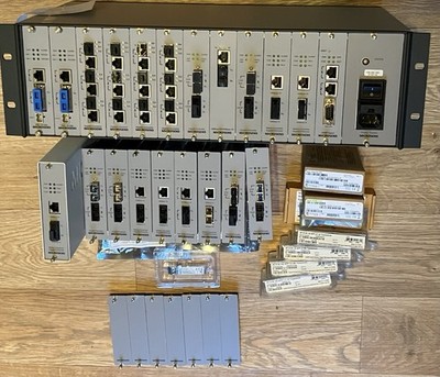 Microsens Modular Chassis MS416001M  mit Netzteil und vielen Karten siehe Liste