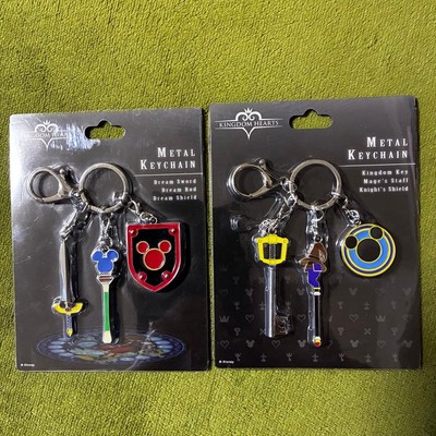 Kingdom Hearts Metal Keychains 3pc Set 2 Types Unopened Official Brand