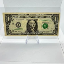 Fancy 777s $1 Dollar Bill Series 2017 (11156777) Fancy S/N US Paper Currency