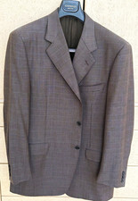 Canali Men s Wool Sport Coat Gray Plaid 42 Regular Fit