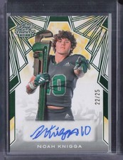 2025 Leaf Trinity Green #BANK1 Noah Knigga 22/25 Auto RC Rookie