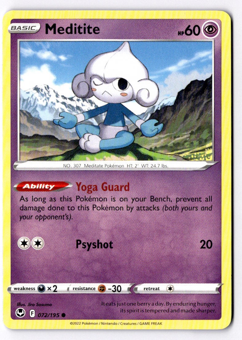 Meditite - 072/195 - NM - SWSH12: Silver Tempest