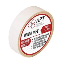 APT, UHMW (Ultra-high Molecular Weight) Polyethylene Tape, 1" x 5Yds 5 Mil UHMW