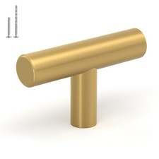 25 Pack Gold Cabinet Knobs, Brushed Brass Drawer Knobs, T Bar Cabinet Hardwar...