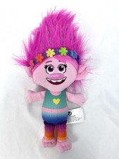 Trolls World Tour Poppy Plush Pink Hair Flowers