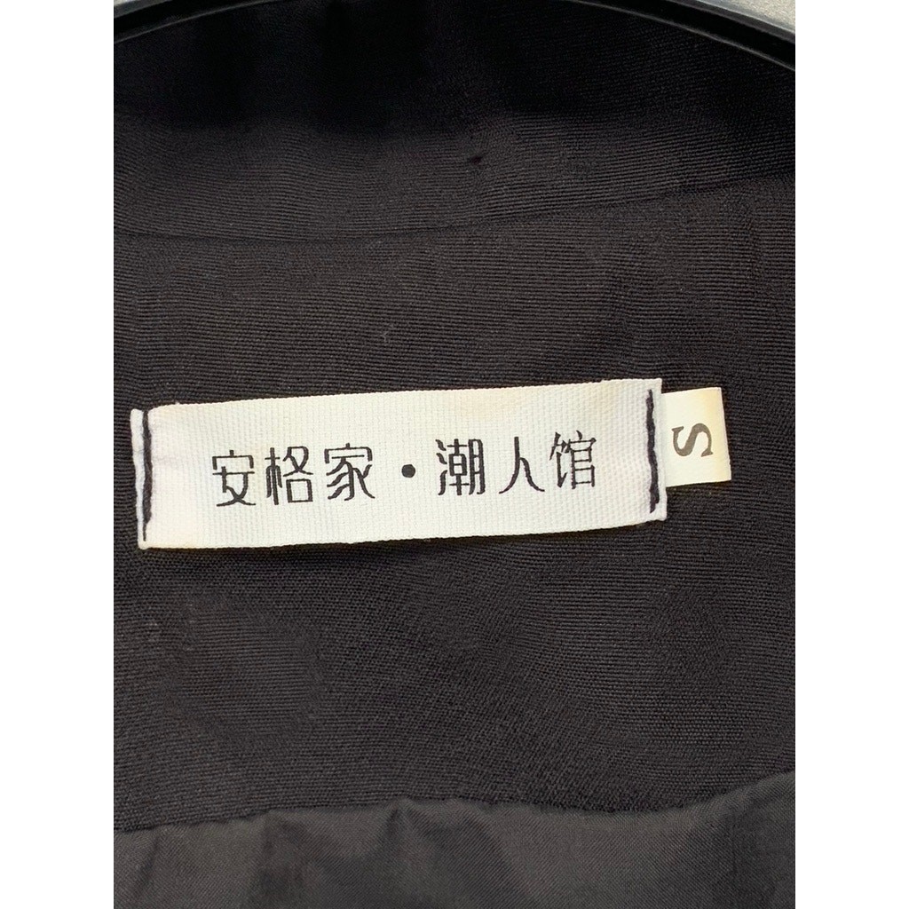 Women's Black Solid Single-Button Notch Collar Lo… - image 8