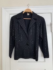 St John Vintage Evening Jacket Size 6 black Santana knit sparkling