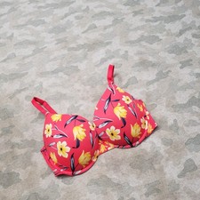PINK Victoria's Secret Bra Womens 36DD Red Wear Everywhere Push Up Underwired