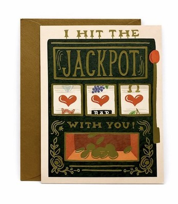 RIFLE PAPER CO Jackpot Love Card Slot Machine Blank Card w/ Envelope A2 Size NEW