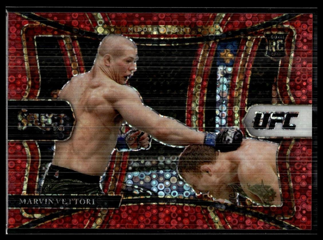 2021 Panini Select UFC #168 Marvin Vettori Red Disco Prizms #/199 RC