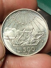 ITALIA 500 LIRE Argento UNC FDC DANTE ALIGHIERI 1965