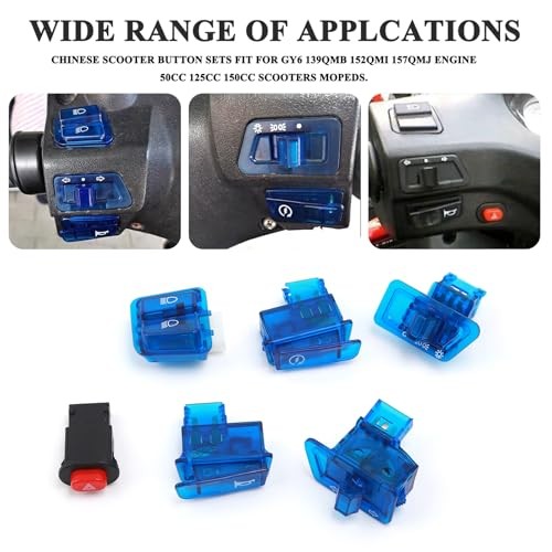 9-Piece Black GY6 50cc Chinese Scooter Handlebar Switch Control Kit