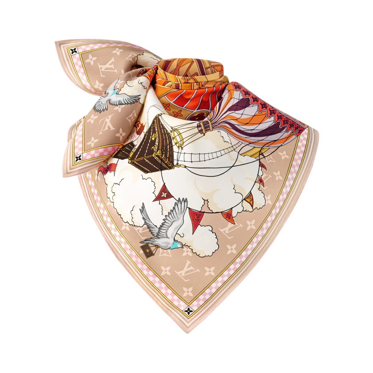 NEW Louis Vuitton From The Cloud Square 90 Silk Scarf Monogram