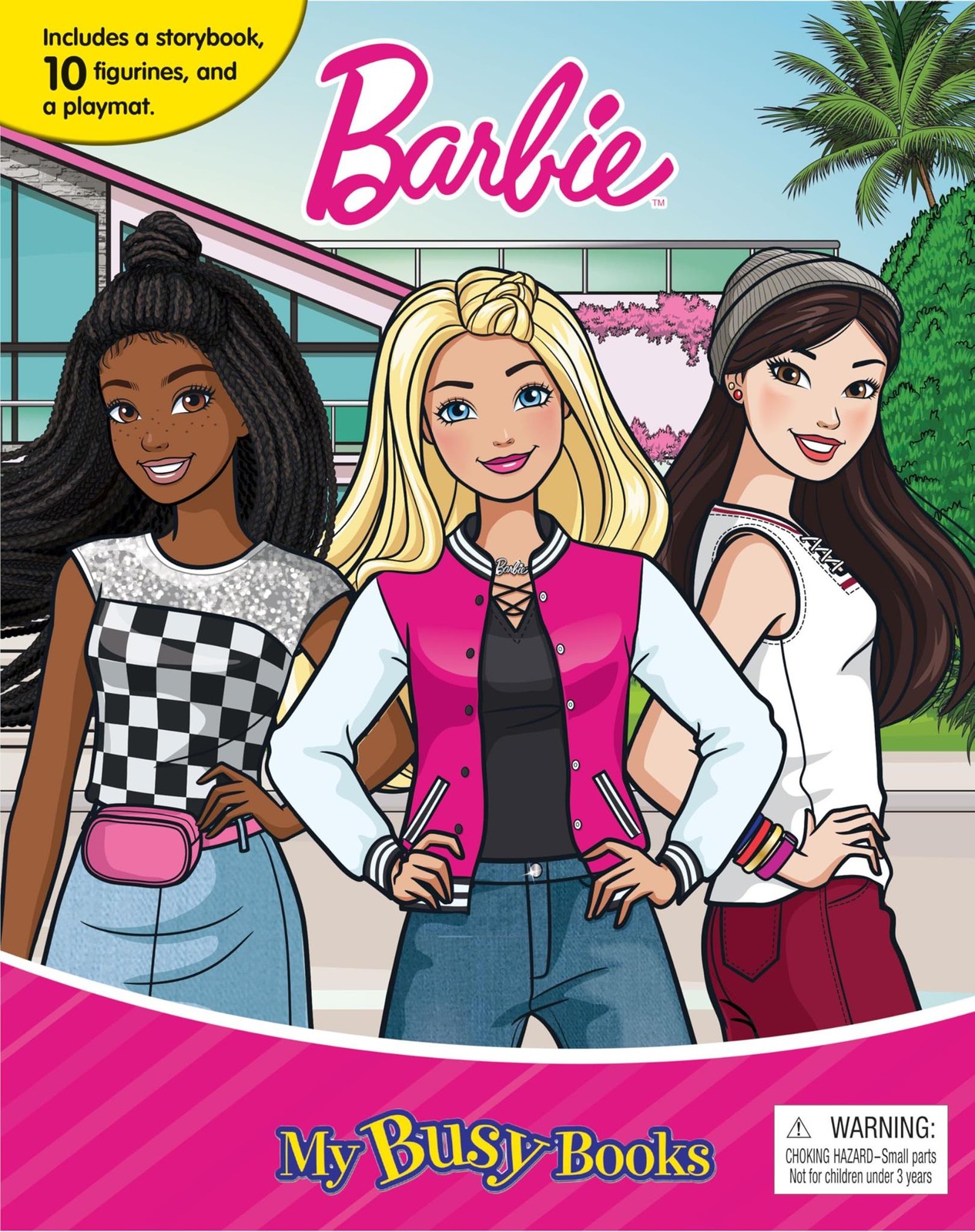 Barbie My Busy Books - Storybook, 10 figurines, playmat