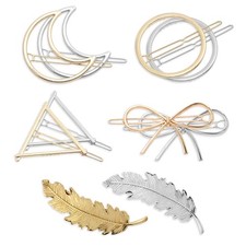 10Pcs Boho Hair Clips Set Triangle Metal Barrettes for Women Half Up and Down...