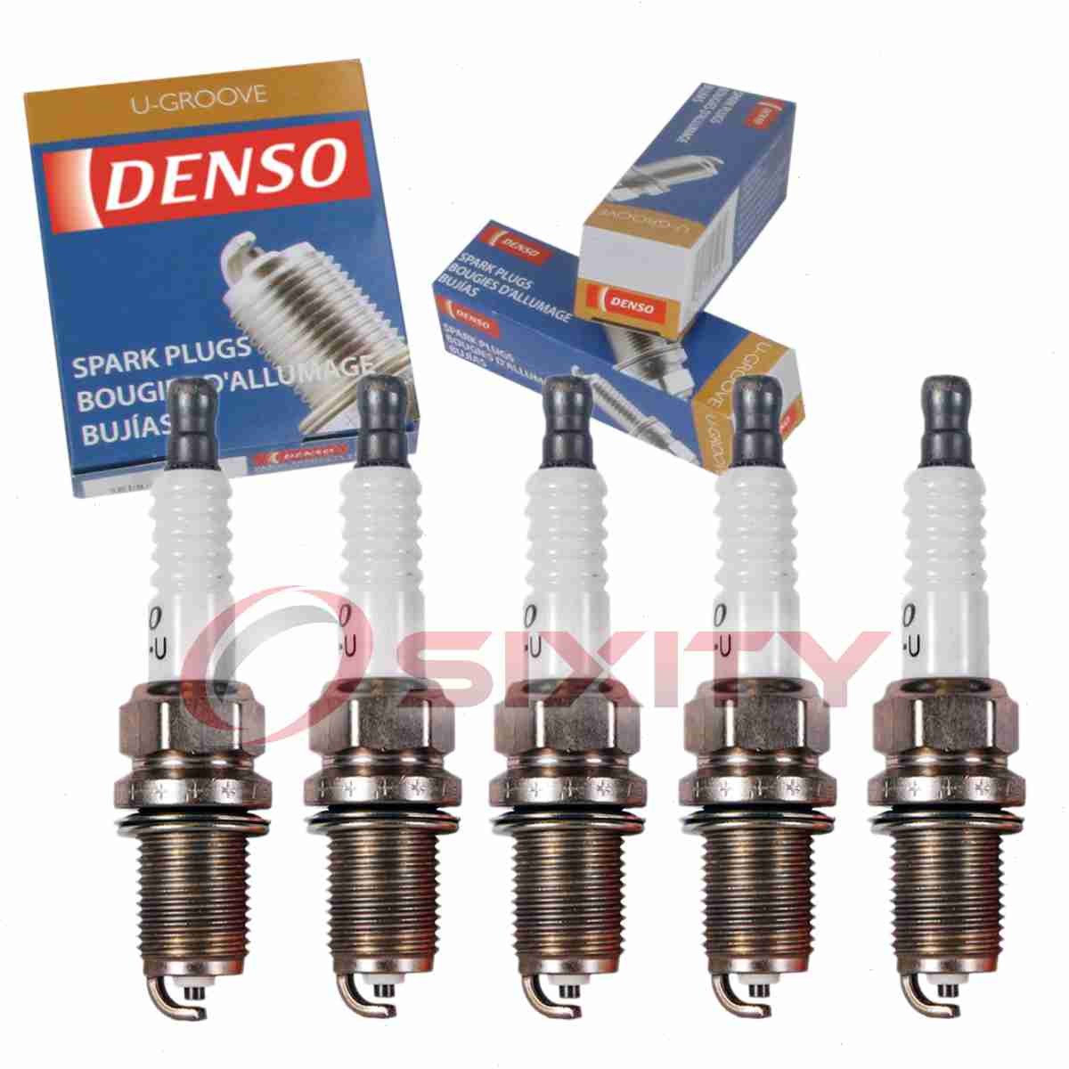 5 pc Denso Standard U-Groove Spark Plugs for 2003 Volvo S60 2.5L L5 Ignition se