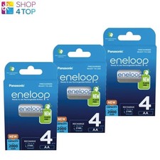 12 Panasonic Eco Friendly Aa Eneloop Lr6 Rechargeable Batteries 2000Mah 4Bl NEW 7.55 per battery
