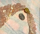 14K gold clasp/ Rose Quartz & freshwater pearl 4- strand 18” knotted necklace — photo 2