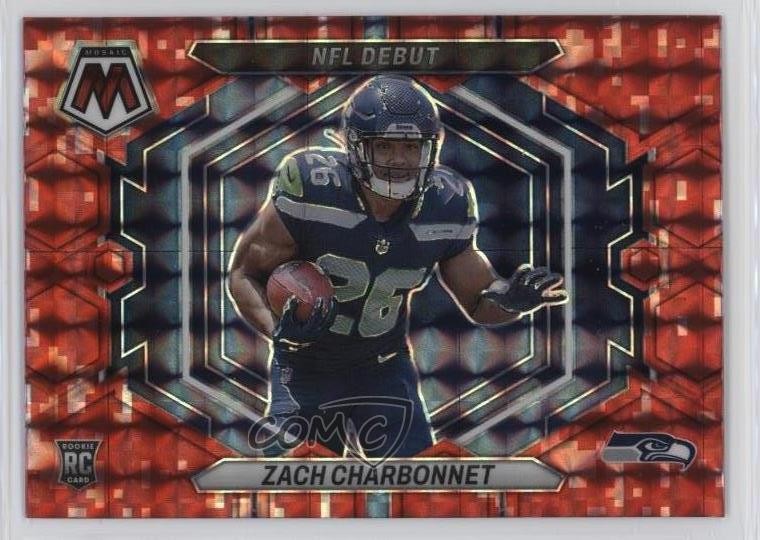 2023 Panini Mosaic NFL Debut Red Camo Prizm Zach Charbonnet #ND-11 Rookie RC