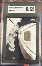 BABE RUTH 2018 IMMACULATE Babe Ruth Swatch Game Worn /10 SGC 8.5 Yankees