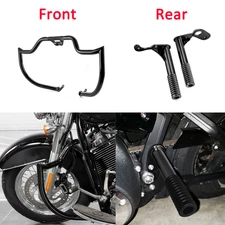 Front Engine / Rear Saddlebag Guard Crash Bar For Harley Softail Slim Low Rider