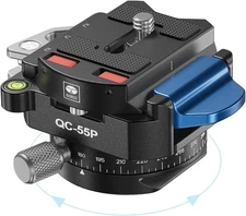 Sirui 55mm Quick Release Plate with 360° Rotating Panoramic 1/4" and 3/8"