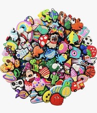 200PCS Random Crocs Charms Shoe Charms Assorted Mixed Designs Jibbitz Style