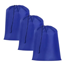 3pcs Laundry Bag Extra Large Heavy Duty Drawstring Bag 28 Inch x 40 Inch Blue