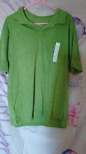 Goodfellow  Co Green Short Sleeve Polo Shirt XL Standard Fit Pocket