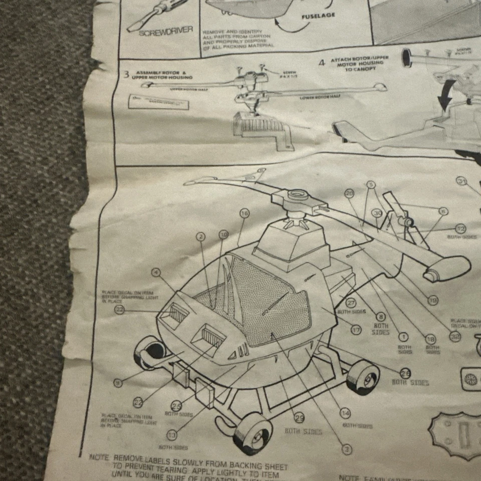 De colección '77 Chips Patrulla de Carreteras Helicóptero Imperio Juguetes Niños Amor SOLO INSTRUCCIONES Foto 4 de 4