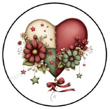 HEART WITH FLOWERS VALENTINES DAY ENVELOPE SEALS LABELS STICKERS PARTY FAVORS