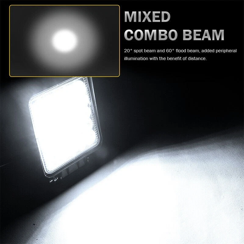 Adjustable Work Lights Driving Lamp 1pcs 4 Inch 6000K White 82W ATV SUV - Image 4 of 4