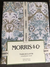 MORRIS & Co Strawberry Thief Floral 60 x 120" Cotton Tablecloth -- NWT