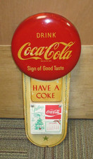Vintage COCA-COLA Calendar Metal Soda Sign Great Looking Button~Clean & Nice~WOW
