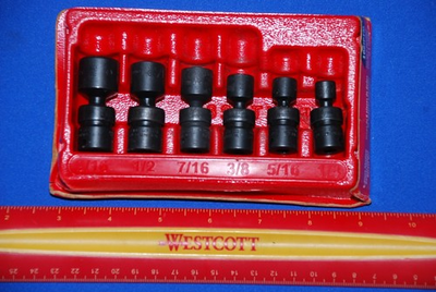 #ad Snap on NEW 6 Piece 1 4quot; Drive 6 Point SAE Shallow Impact Swivel Socket Set $219.70