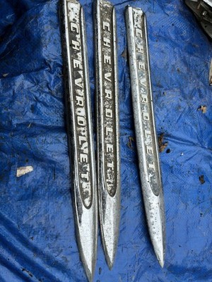 1956 Chevrolet pick-up Truck Chrome Fender Spear 56 Chevy OEM Lot Of 3