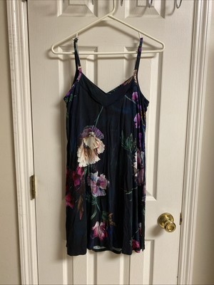 Soma S Cool Nights Piped Chemise Fleur Ever Drama Navy