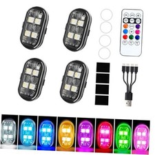 4PCS Wireless Led Strobe Lights for Car, USB Type C Rechargeable Flashing