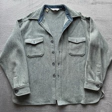 Vintage Woolrich Green Virgin Wool Mackinaw Cruiser Jacket USA made 50s-60s XXL